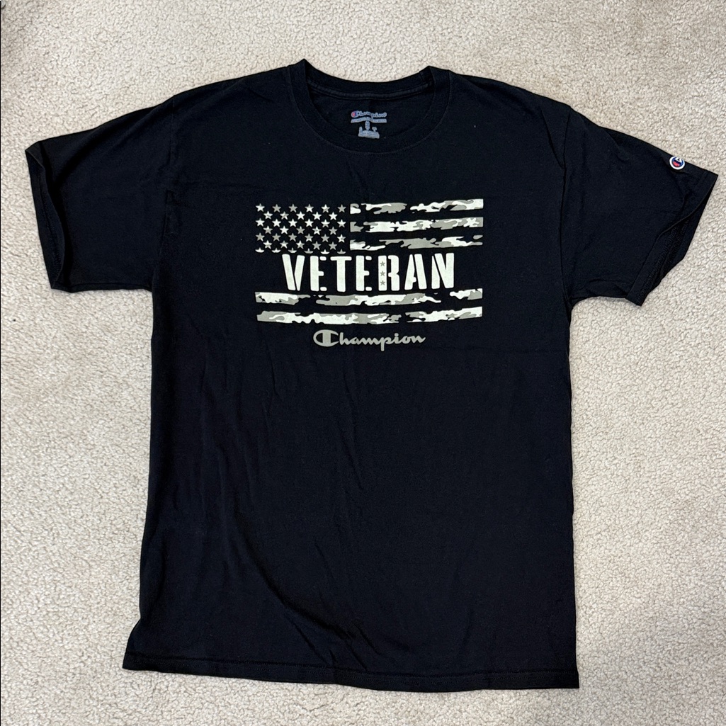 Champion Black And White Veteran Tee